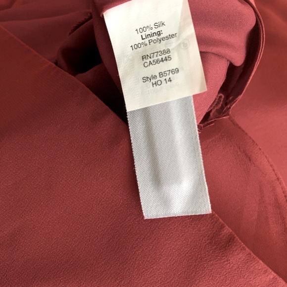 Madewell 100% Silk Cinch Waist Red Dress - Picture 3 of 4